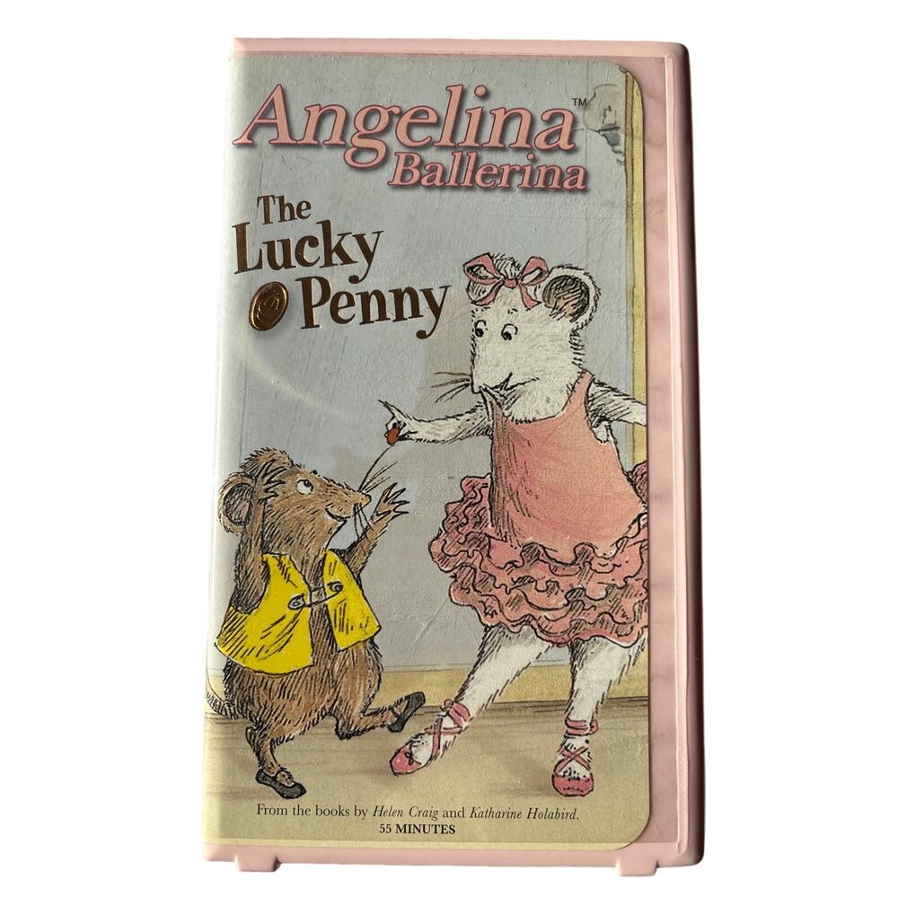 Angelina Ballerina : The Lucky Penny Animated VHS VIDEO, 4 EPI. White tape rare